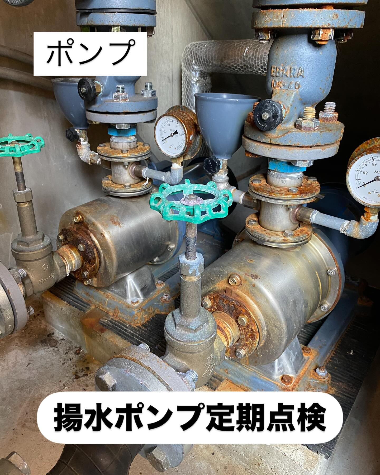 【揚水ポンプの定期点検】